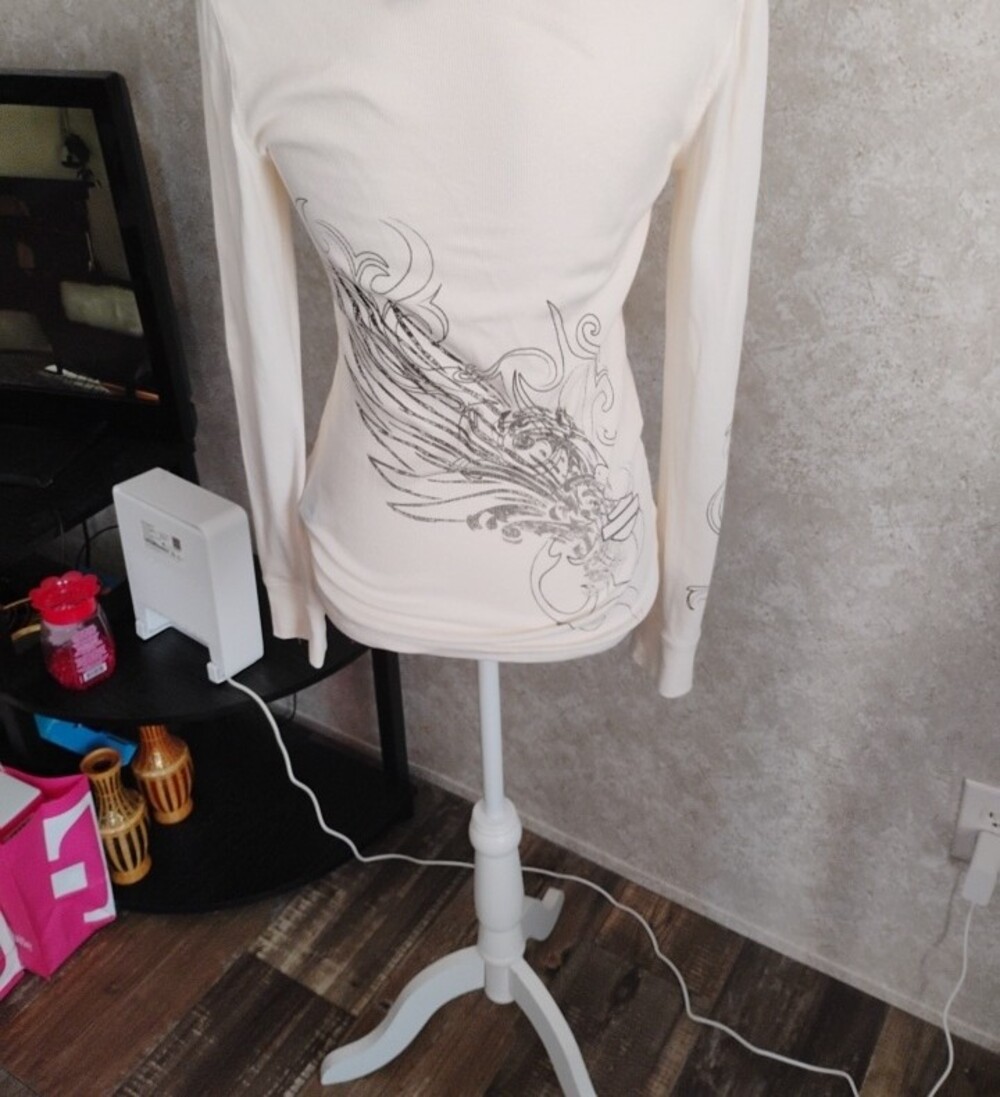 NWT Harley Davidson Long-Sleeve Cream Graphic Henley Top, Bikers/Size M - Picture 7 of 15